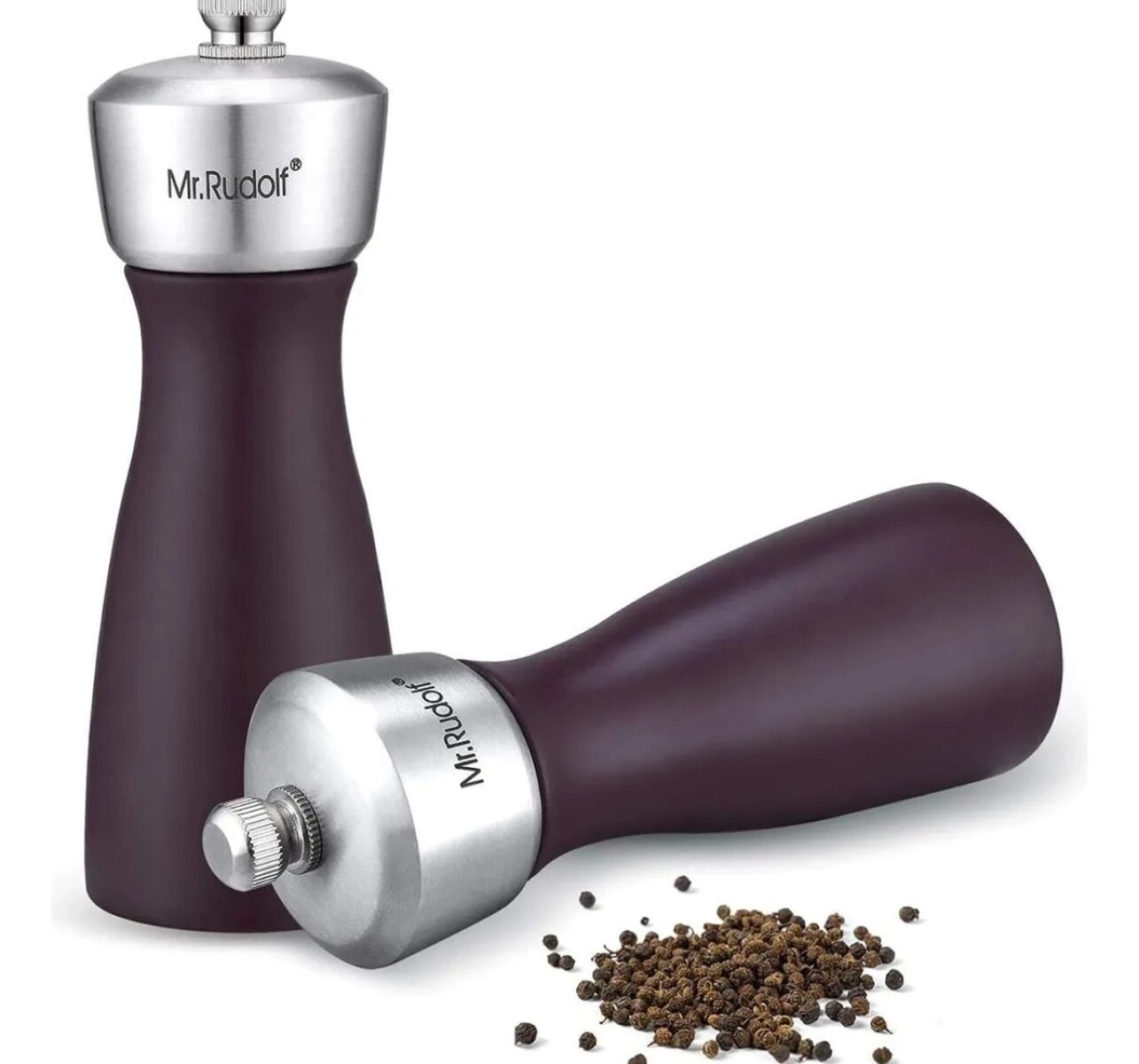 Set X2 Molinillo Salero Pimentero Acero Inoxidable Mr Rudolf - Color Marrón 