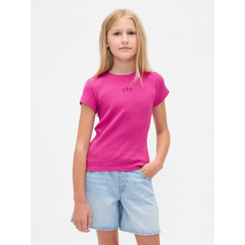 FRCH SS RIBBED TEE BRIGHT FUCHSIA 026