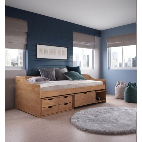 CAMA DE 1 PLAZA CON CAJONES FLORO AMENDOA CAMA DE 1 PLAZA CON CAJONES FLORO AMENDOA
