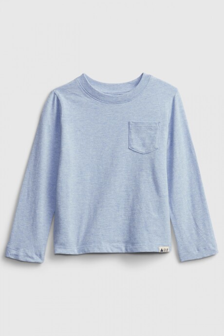 Remera Básico Con Bolsillo Toddler Niño Blue Heather