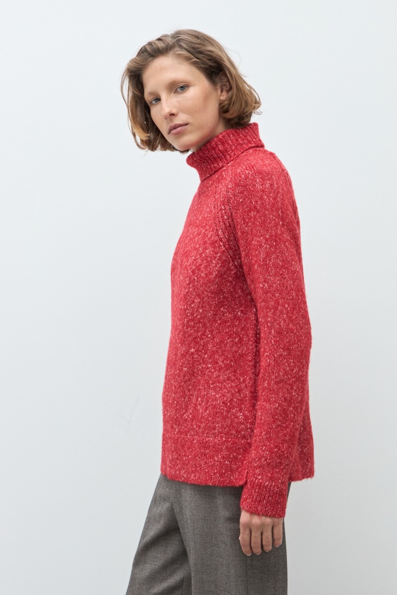 Polerón buclé rojo