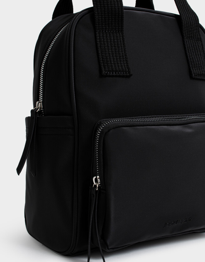 Mochilas Urbanas Estampados Mochila De Cuerina - Negro
