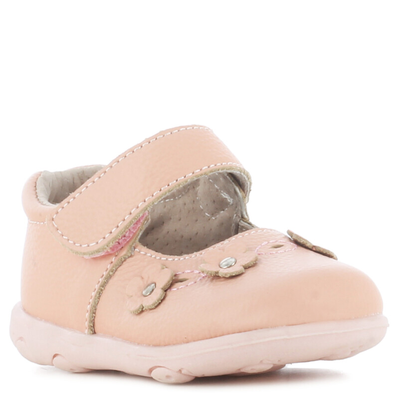 Zapato de Niña Mini Miss Carol NEBULA con velcro y flores Rosado