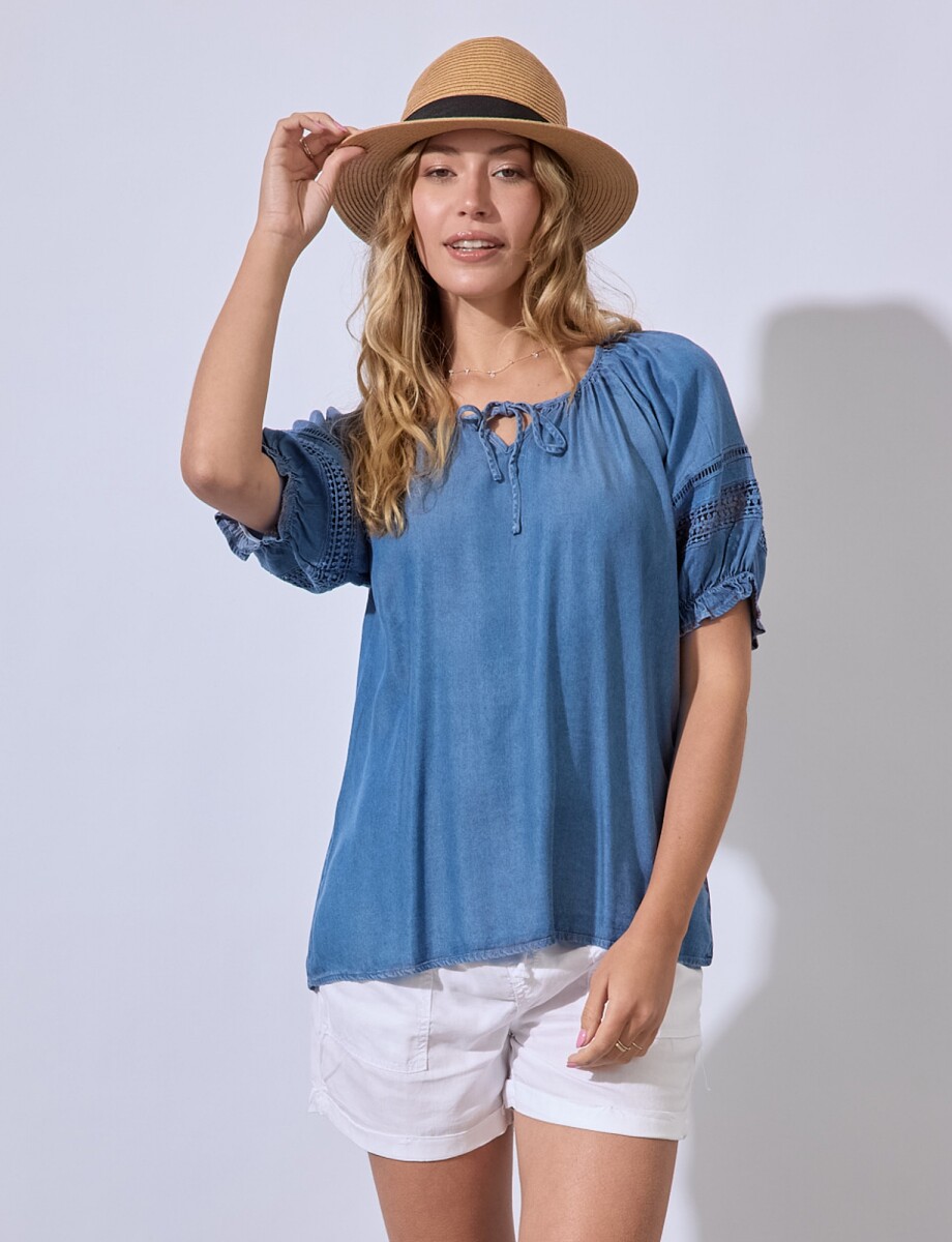 Blusa Lyocell Puntilla - Jean 