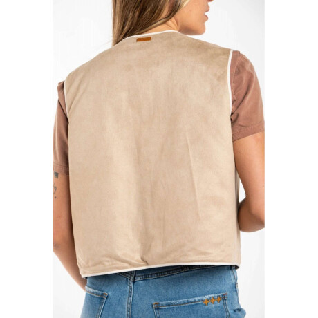 Chaleco Bordados Reversible Gamuza Nácar