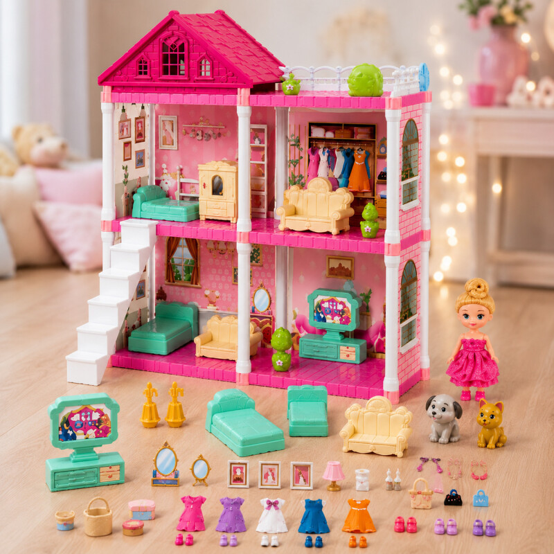 Casa Muñecas Infantil Juguete De Rol Vestidor Princesa Casa Muñecas Infantil Juguete De Rol Vestidor Princesa
