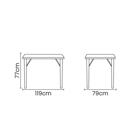 Mesa rectangular "BETA" 79 x 119cm. blanca -TRAMONTINA TD0878