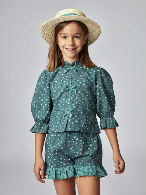 Blusa De Flores Verde