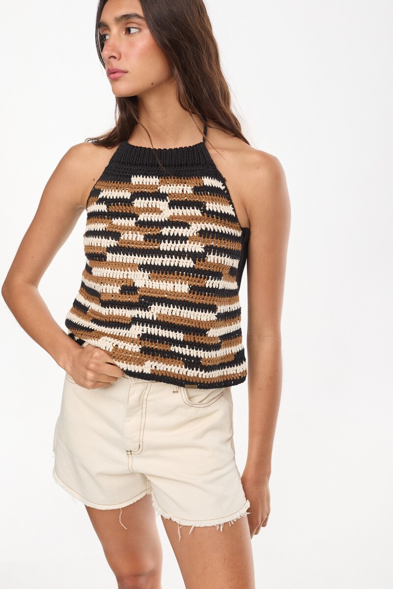 Top Anima Marron/Beige