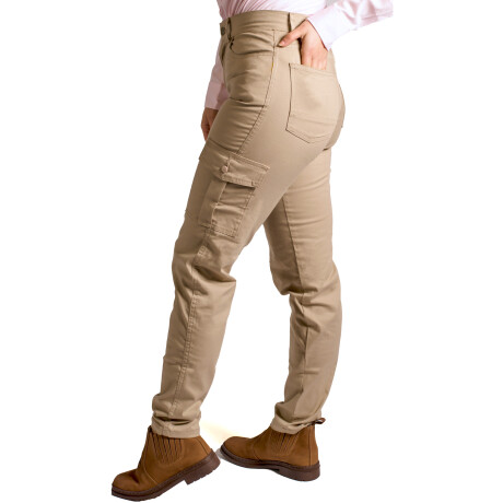 Pantalones cargo de dama beige