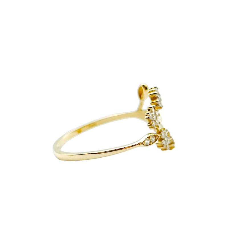 Anillo Flor-Oro Bajo-Piedra Zirconia-AN8103 conpiedra