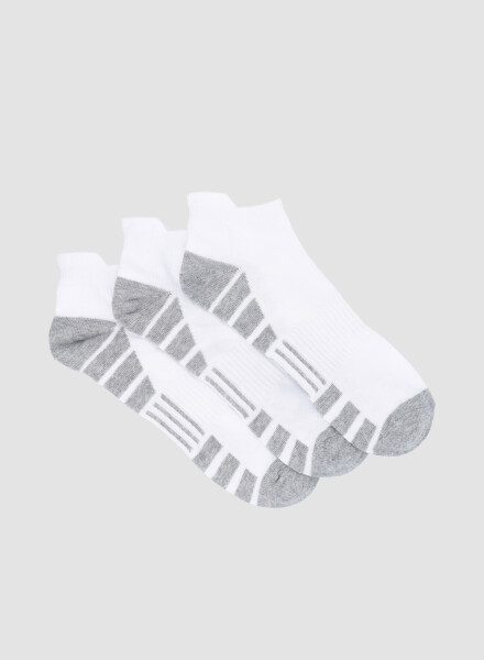 Pack x3 medias cortas con diseño deportivo Blanco
