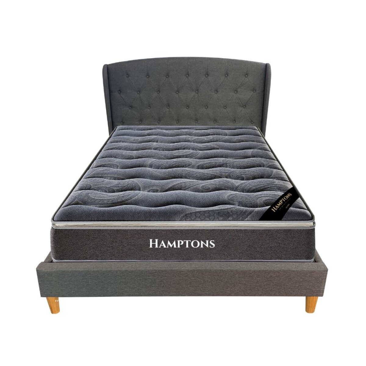 Sommier 2 Plazas Hamptons Hybrid Silver Con Respaldo 