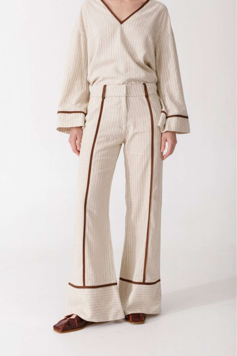 Pre Venta Pantalon Coco - Rayas Beige 