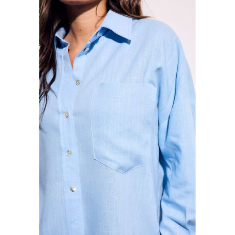 Camisa Lino Celeste