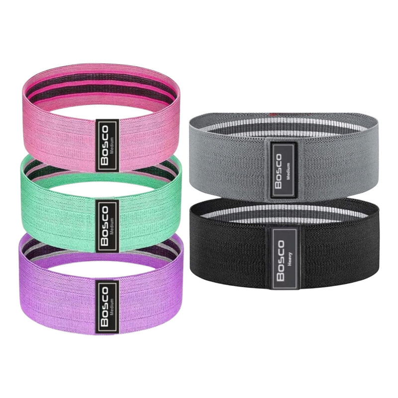 Set X3 Bandas Elasticas De Resistencia Bosco + Bolso Multicolor
