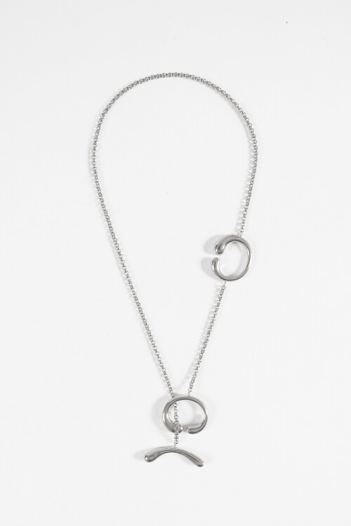 Collar acero regulable plateado