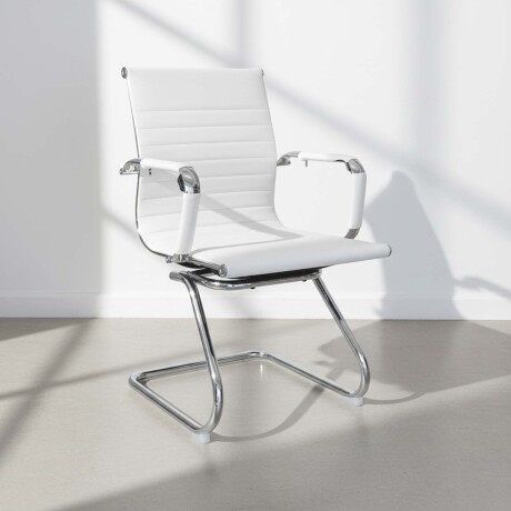 SILLA DE ESCRITORIO SIMIL-CUERO BLANCO D-101L