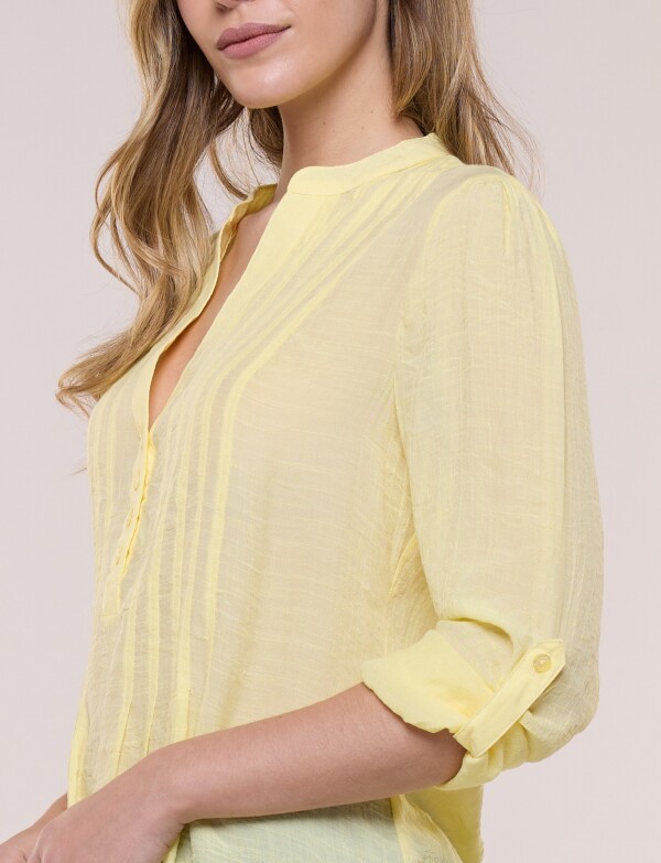 Blusa Delantera Plisada AMARILLO