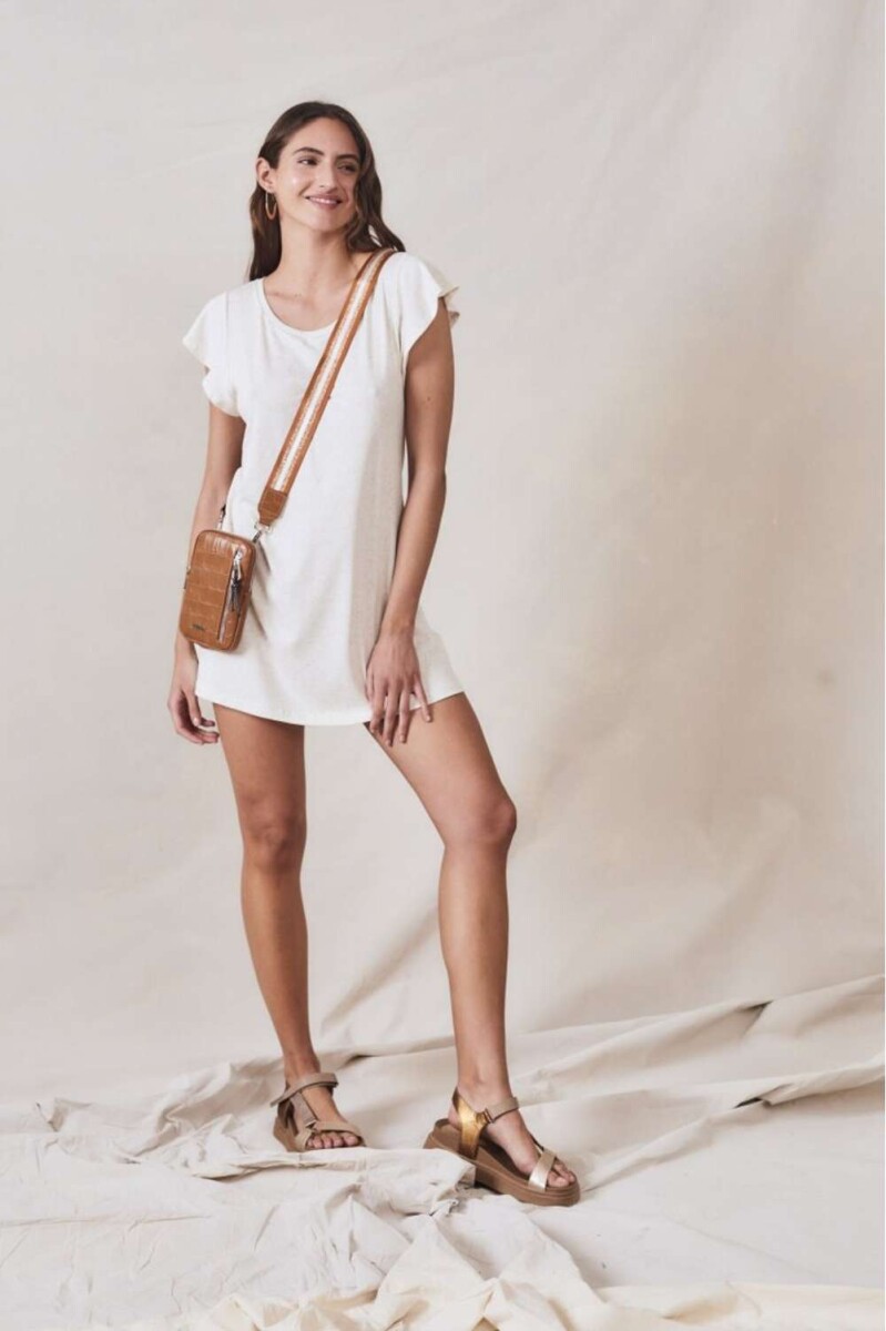 Vestido Algodon Lino - Beige Melange 