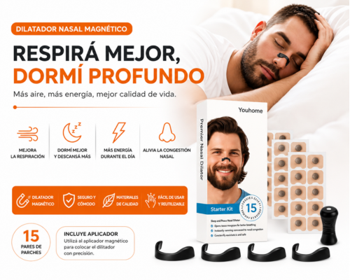 Dilatador Nasal Magnético Youhome con 15 Pares de Tiras Respirá Mejo