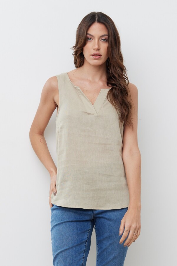 Musculosa Lino OLIVA