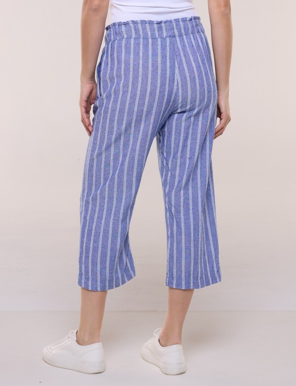 Capri Pull On Lino Con Cordón Ajustable AZUL/BLANCO
