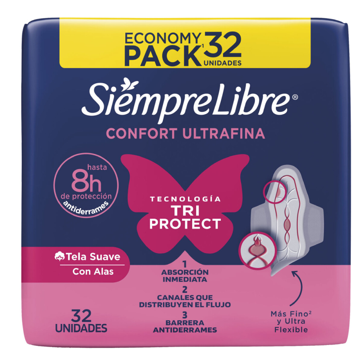 Toallitas Femeninas Siempre Libre Ultrafina 32 Unidades 