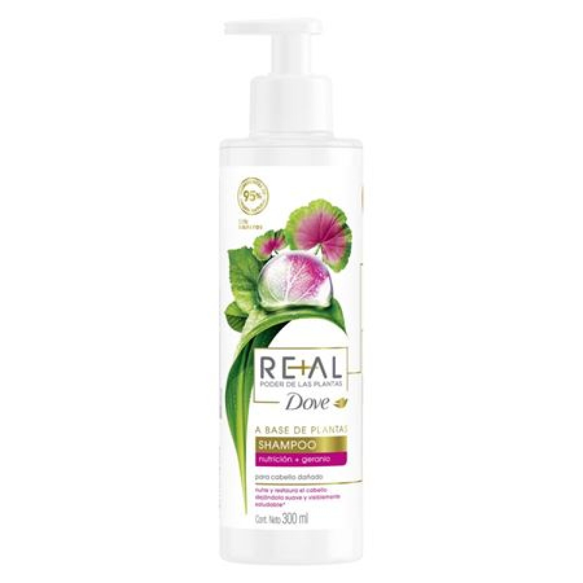 Dove Shampoo Poder de las Plantas Nutrición + Geranio 300ml – Cabello Suave y Nutritivo