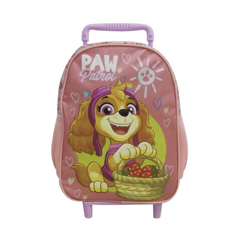Mochila Infantil Paw Patrol con Carro Tafeta Chica 30 x 23 cm CORAL