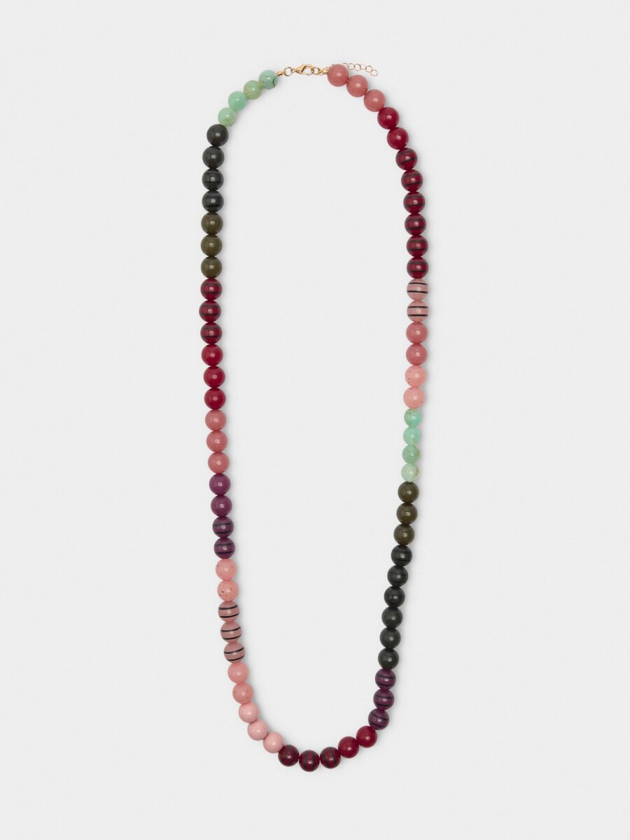 Collar Largo Multicolor Efecto Piedra multicolor