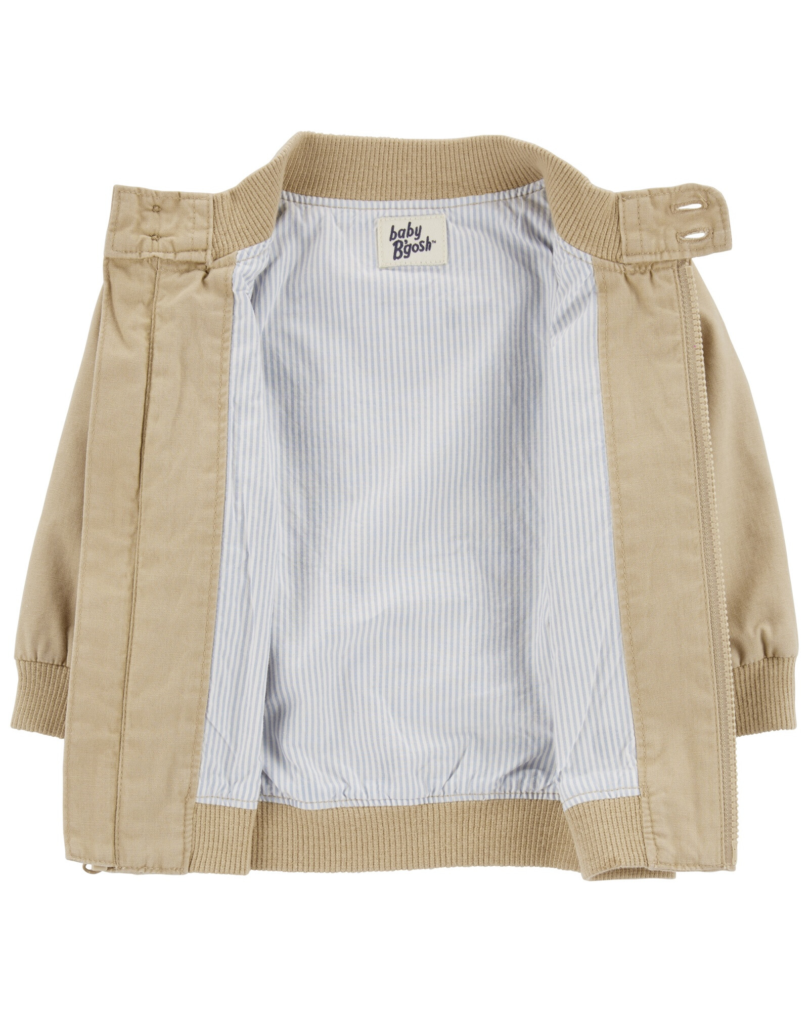 Campera bomber de lona, khaki Sin color