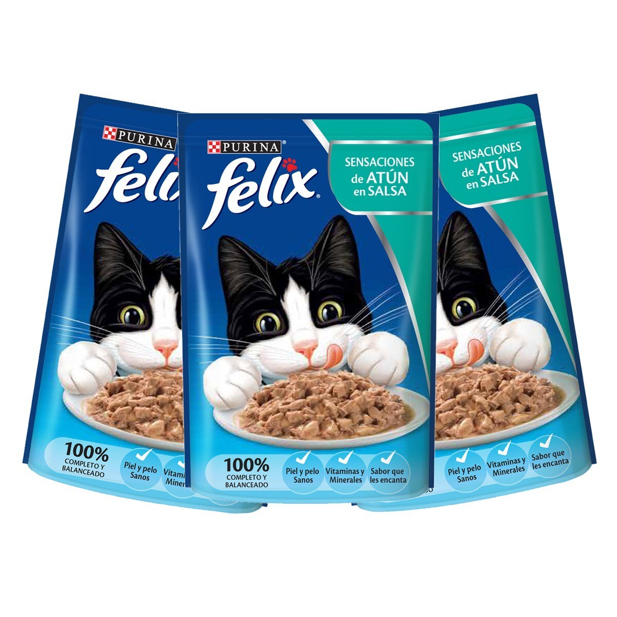 ALIMENTO HÚMEDO FELIX SENSACIONES ATÚN EN SALSA 85G PACK X12 