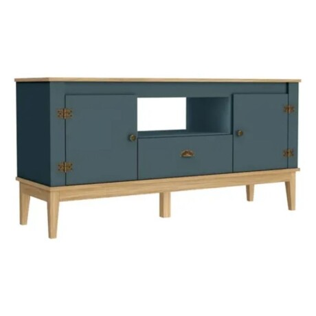 RACK PARA TV LINEA COLONIAL - MIEL/AZUL PETROLEO RACK PARA TV LINEA COLONIAL - MIEL/AZUL PETROLEO
