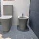 BIDET CON TRANSFERENCIA ANORI GRIS MATE LOZA SANITARIA BAÑO 000
