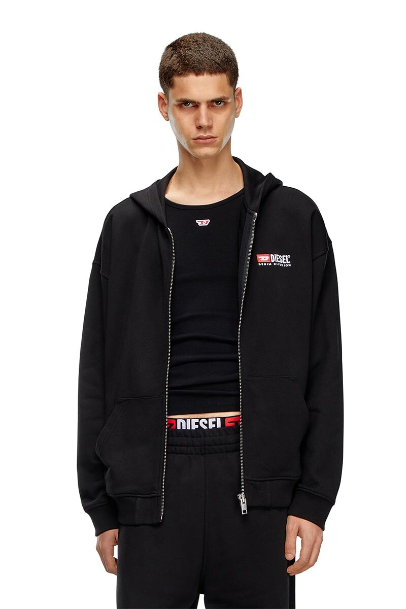 Polerones Para Hombre S-Boxt-Hood-Zip-Div Negro