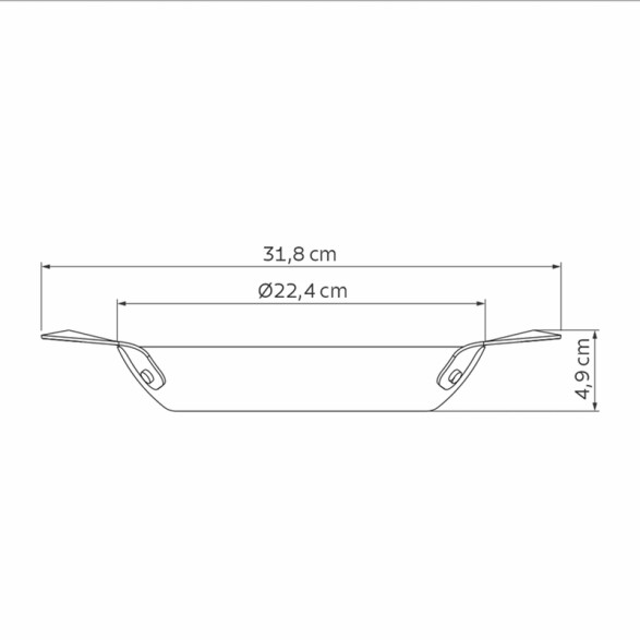 Sartén de hierro Ø 22cm. con asas "PROFESIONAL" -TRAMONTINA TR5694