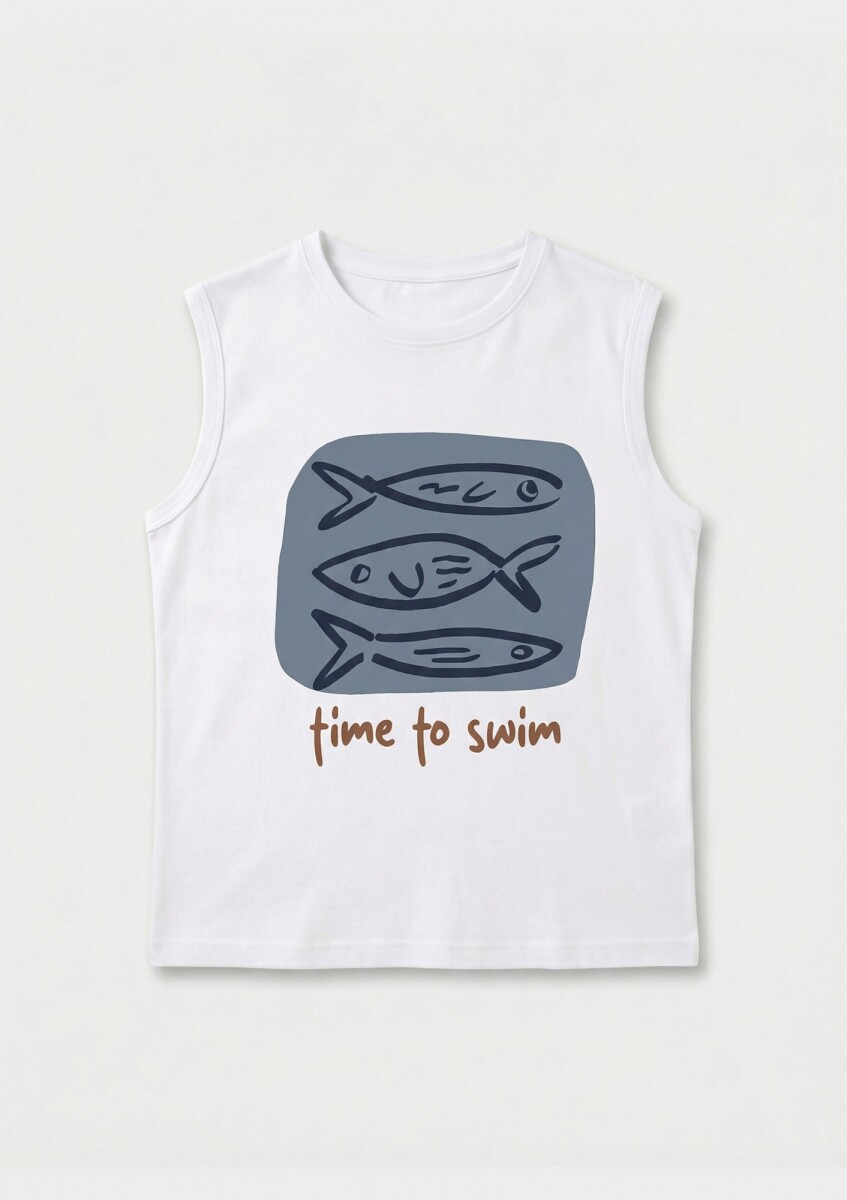 MUSCULOSA INFANTIL CON ESTAMPA - BLANCO 