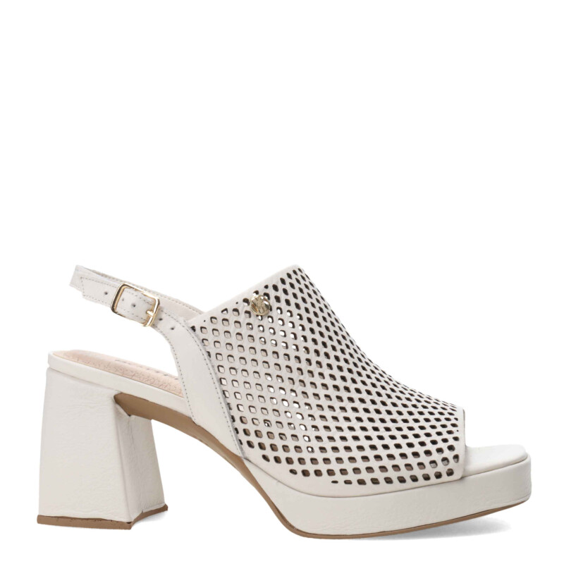 Sandalia de Mujer Bottero con taco alto y plataforma Blanco
