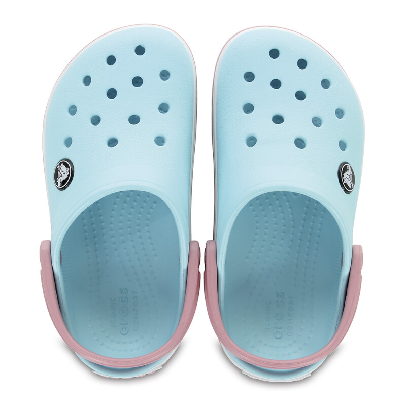 Crocs Band de Niño K Zueco C/tira Atras Celeste-blanco