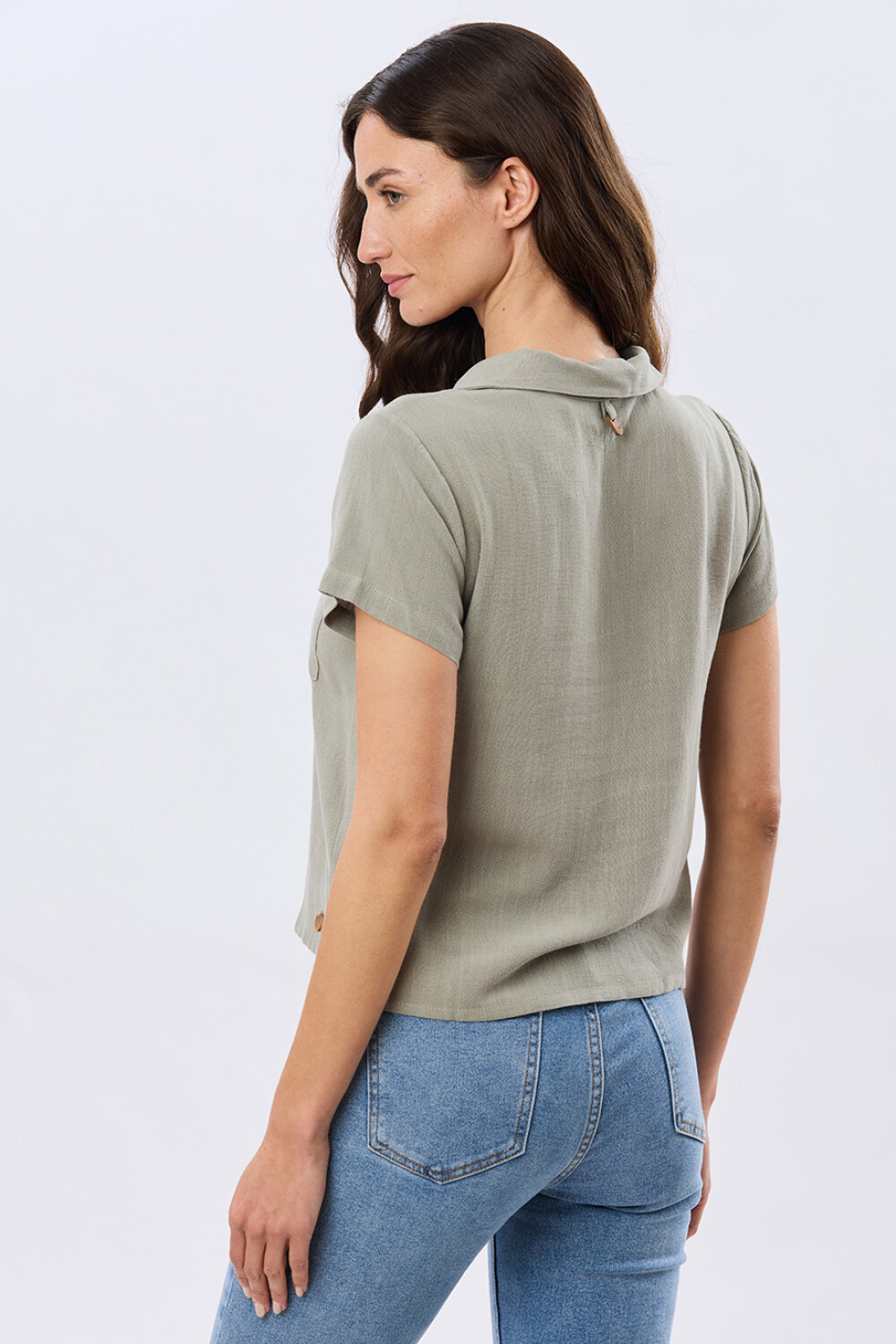 CAMISA DE LINO LISA Verde