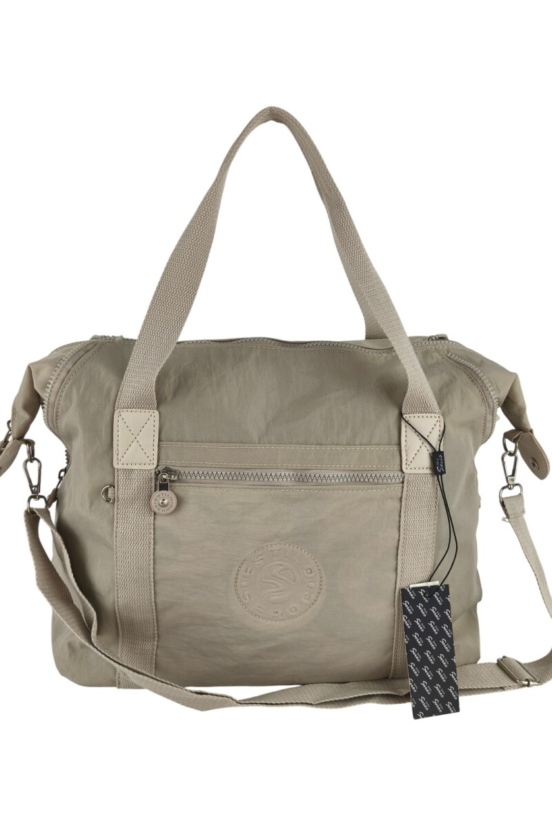 Bolso grande en tafeta amasada Beige