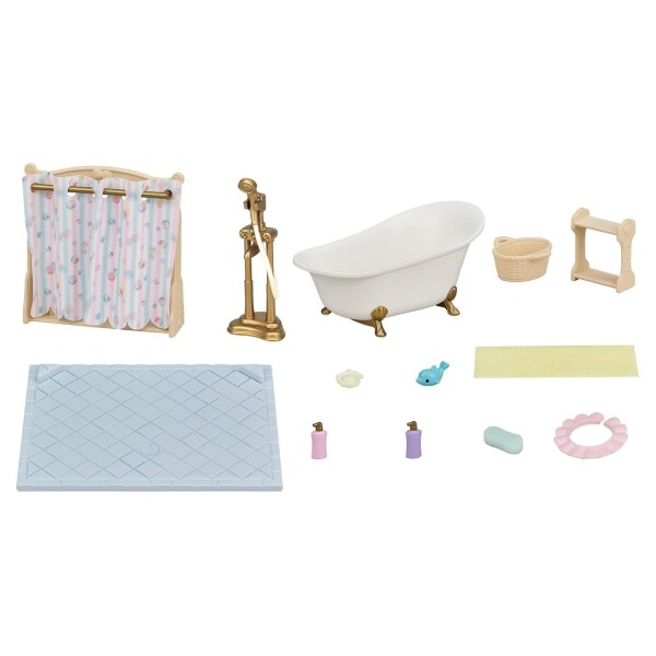 Sylvanian Families Set Bañera Baño Ducha Muebles Ternurines Variante Modelo Ducha