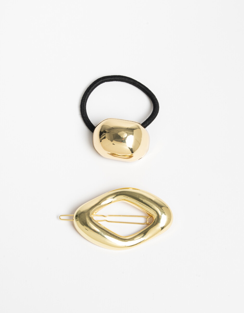 Set De Pony Cuff Y Hebilla Francesa De Metal. 