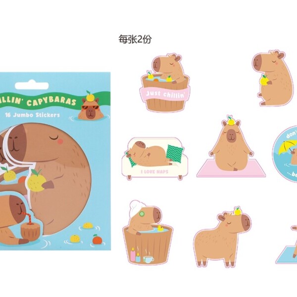 Stickers capibara 16pcs Stickers capibara 16pcs