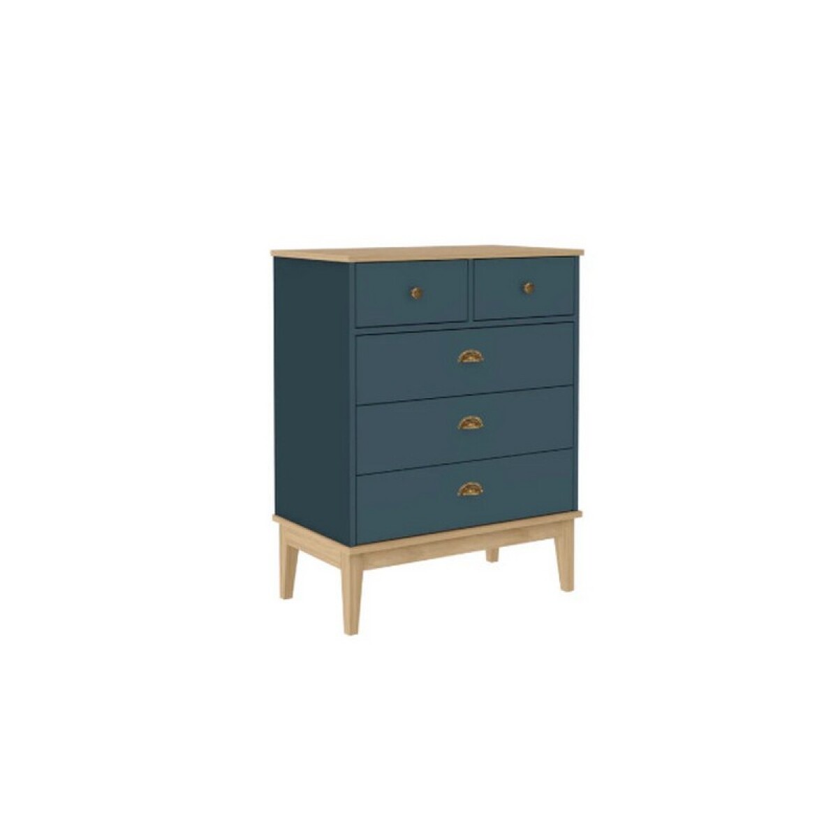 COMODA COLONIAL 70 X 90X 41 MIEL/AZUL PETRÓLEO 