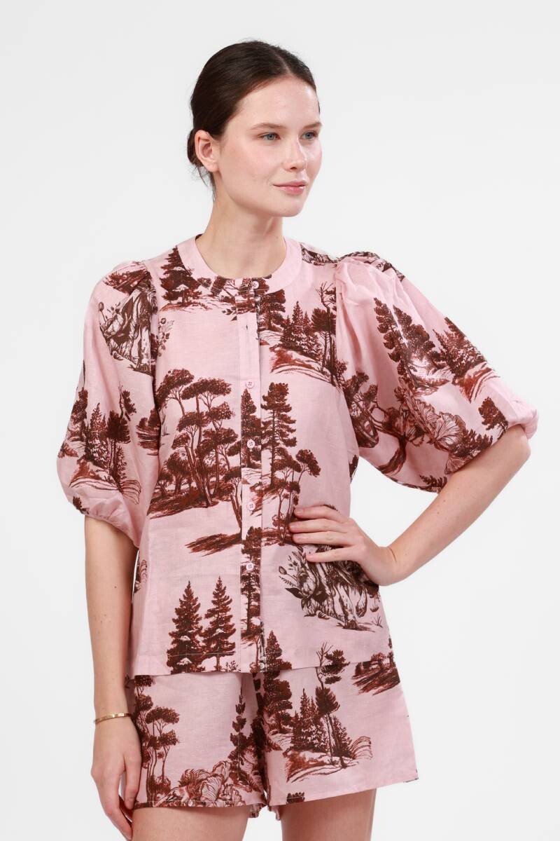 Pre Venta - Camisa Balloon Landscape Rose 