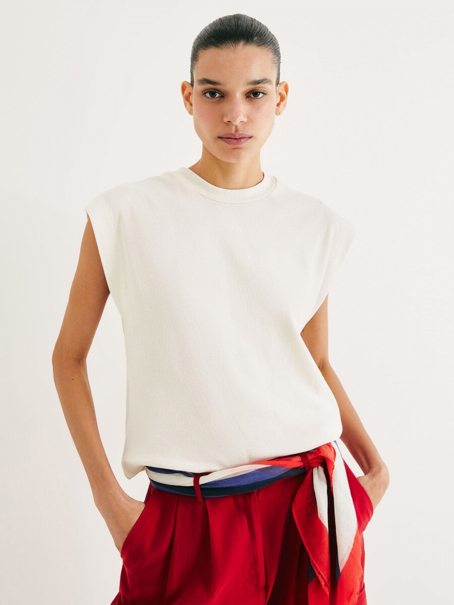 BLUSA DE MANGA CORTA - BLANCO 