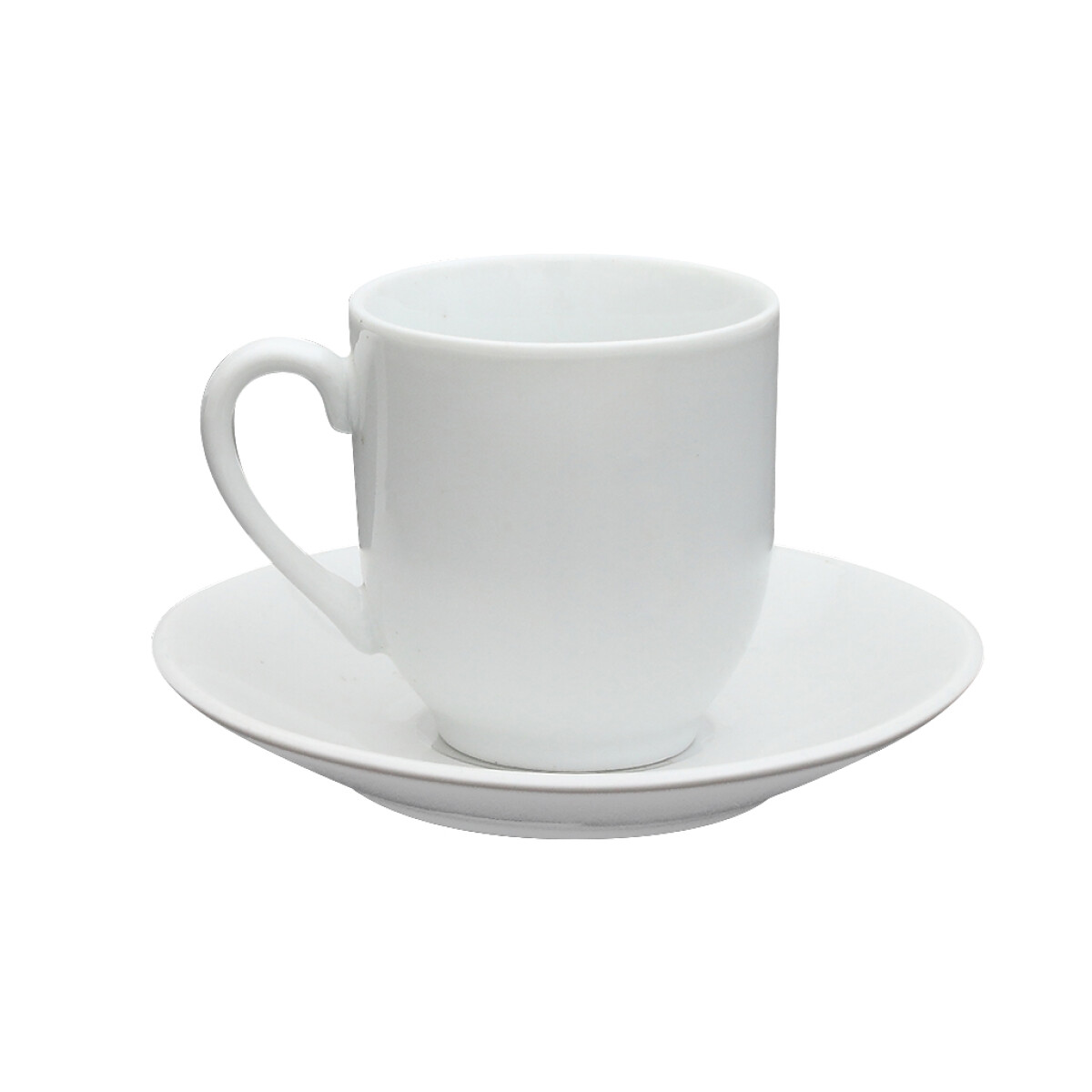 Taza De Café C/Plato Porcelana Blanca Selecta 
