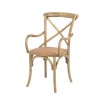 Silla de Abedul cruceta con apoyabrazos Marrón Claro